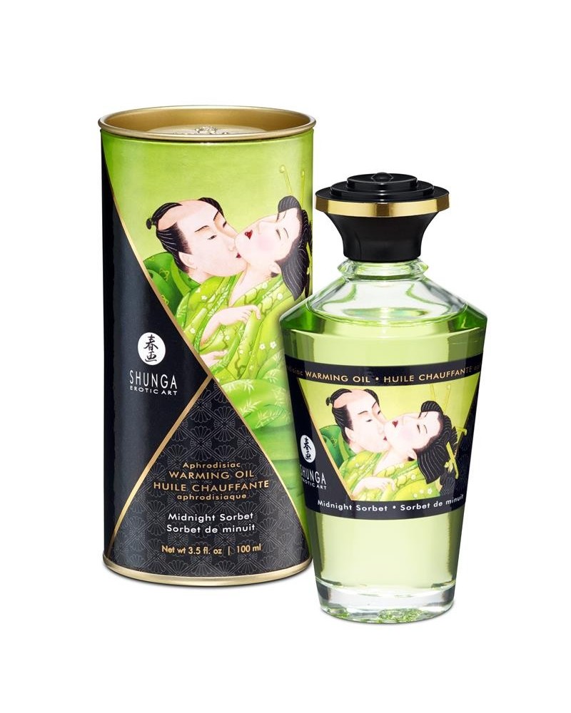 shunga warming massage oil midnight sorbet aroma