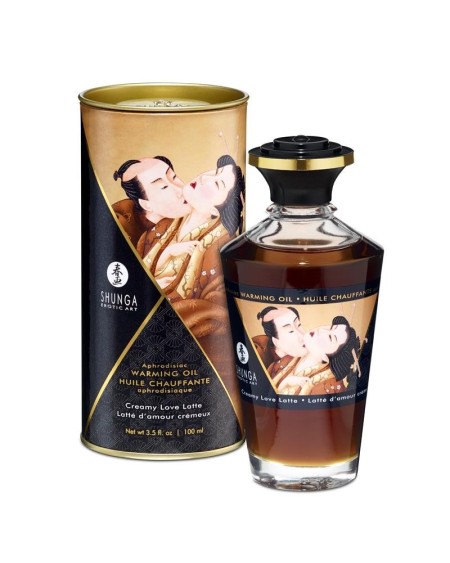shunga warming massage oil creamy latte aroma