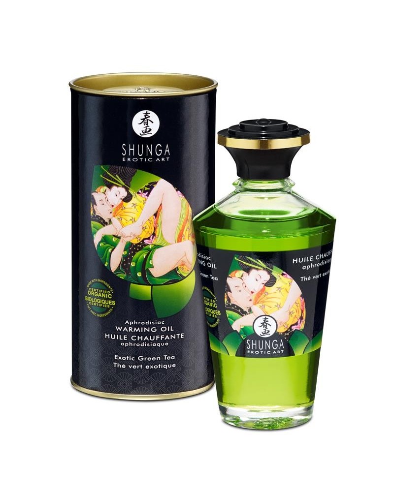 shunga aphrodisiac massage oil green te aroma