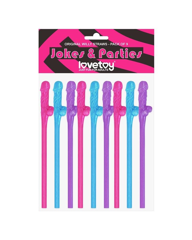 willy straws various colors pack of 9
