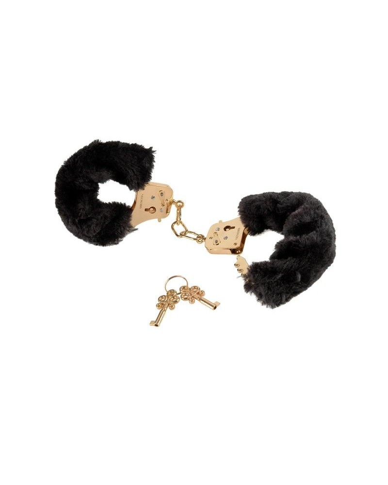 fetish fantasy gold deluxe furry cuffs gold
