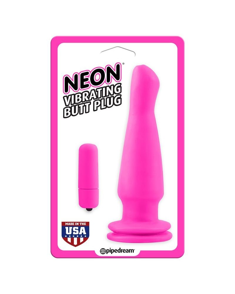 neon vibrant butt plug rose