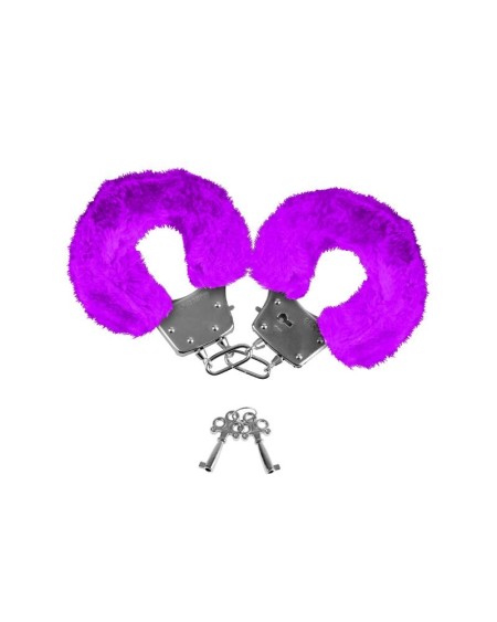 neon furry cuffs violet