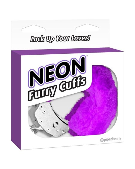 neon furry cuffs violet