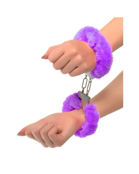 neon furry cuffs violet