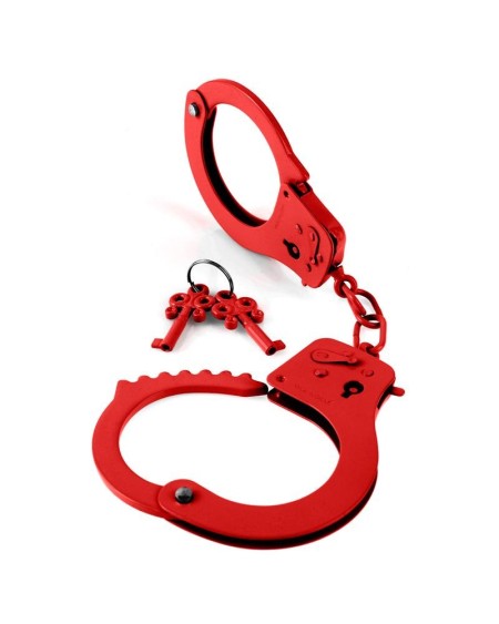 designer metal handcuffs red