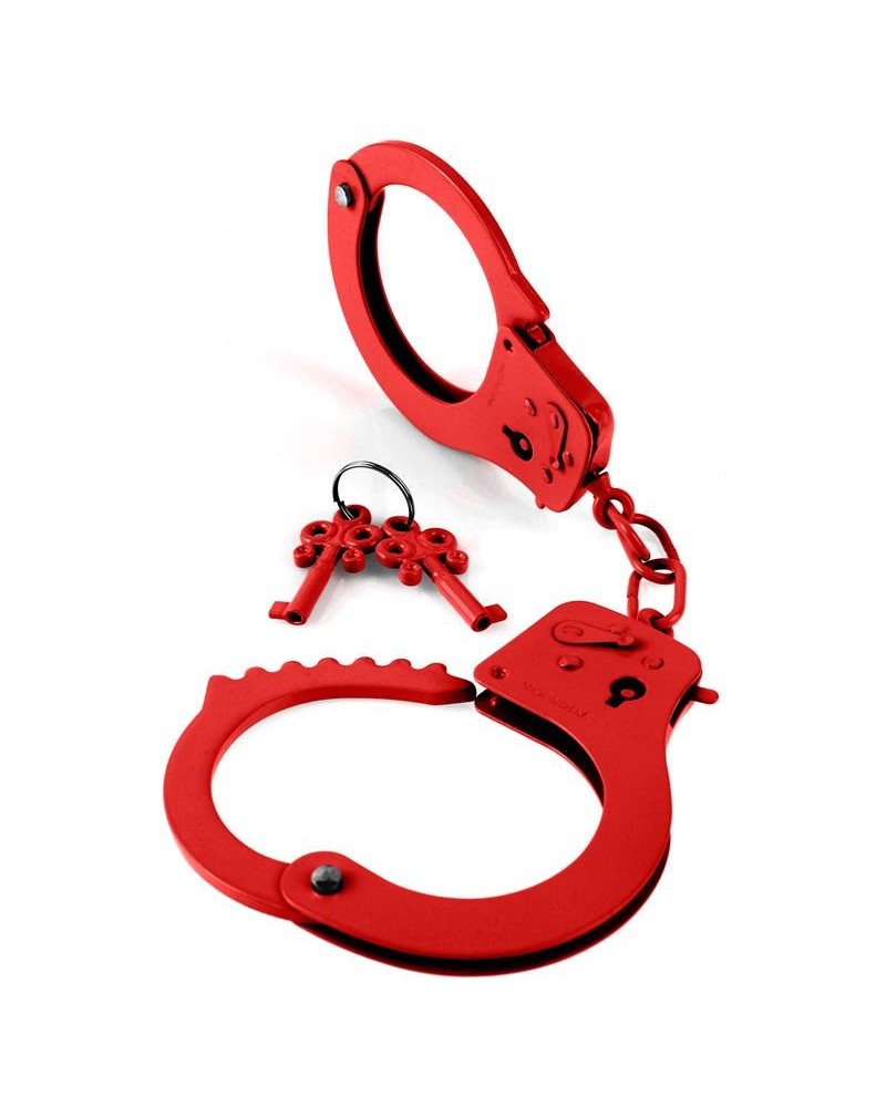designer metal handcuffs red