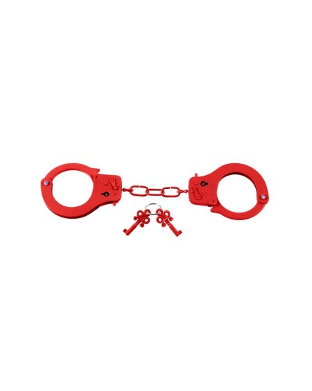 designer metal handcuffs red