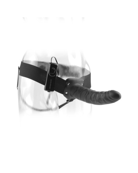 strap-on with vibrant hollow dildo 8 noir