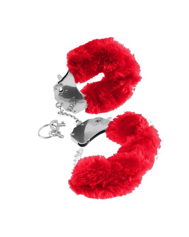 original furry cuffs red