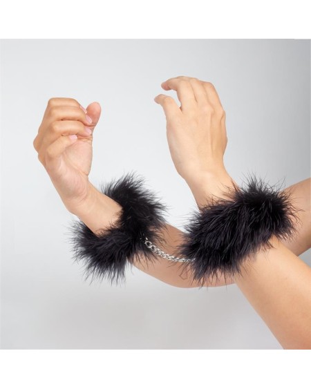 handcuffs with marabou noir