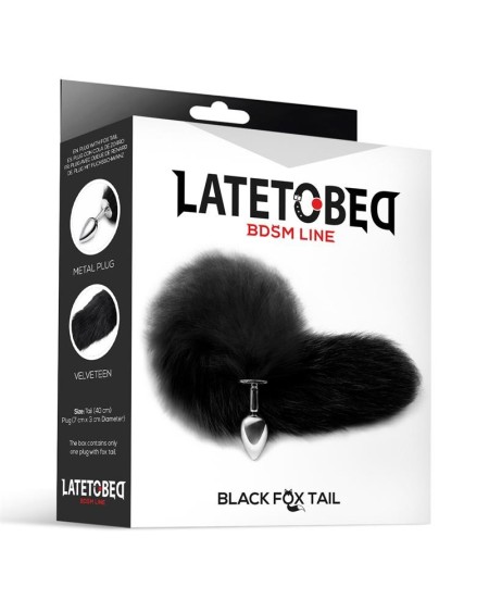 metal butt plug foxy tail velvet touch 40 cm noir