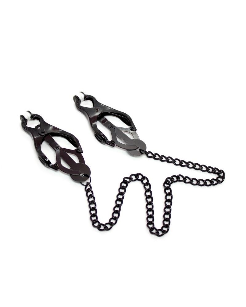 japanese nipple clamps with chain noir