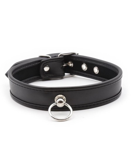 collar with hoop noir