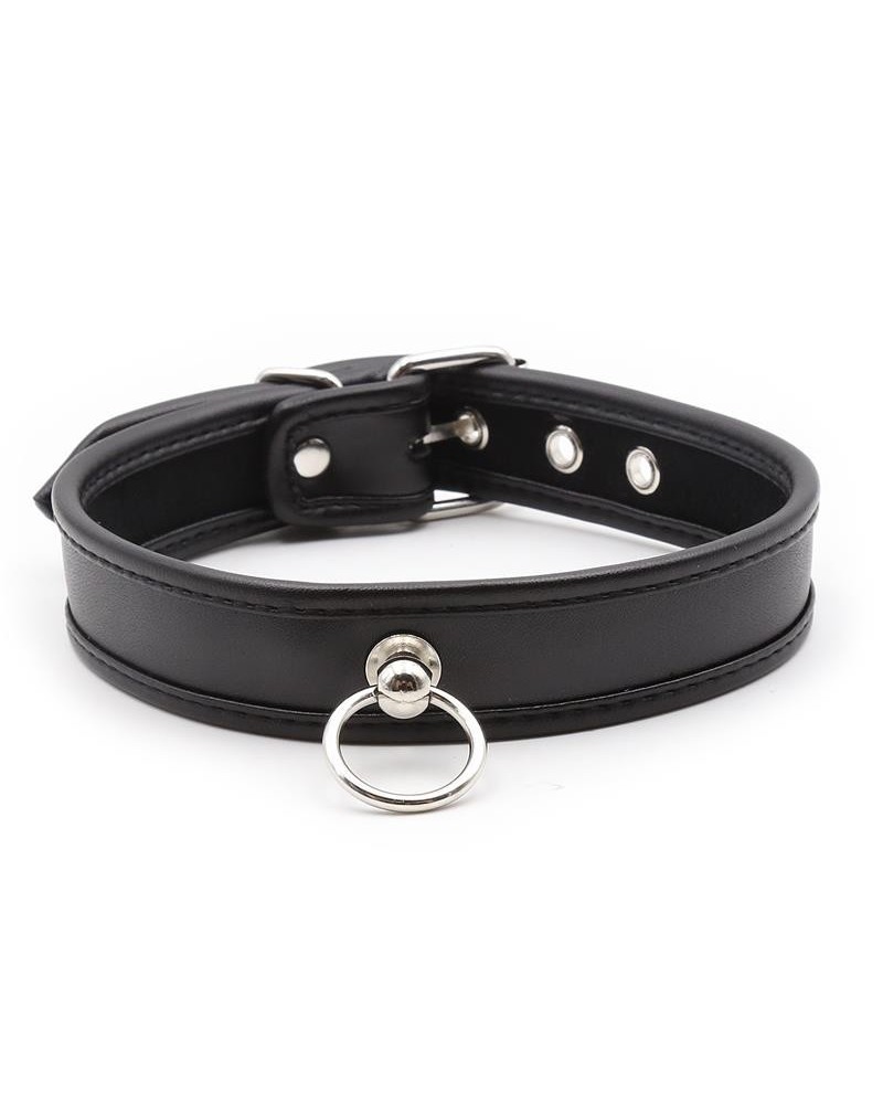 collar with hoop noir