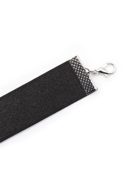 collar with bow and bell 36 cm size l noir