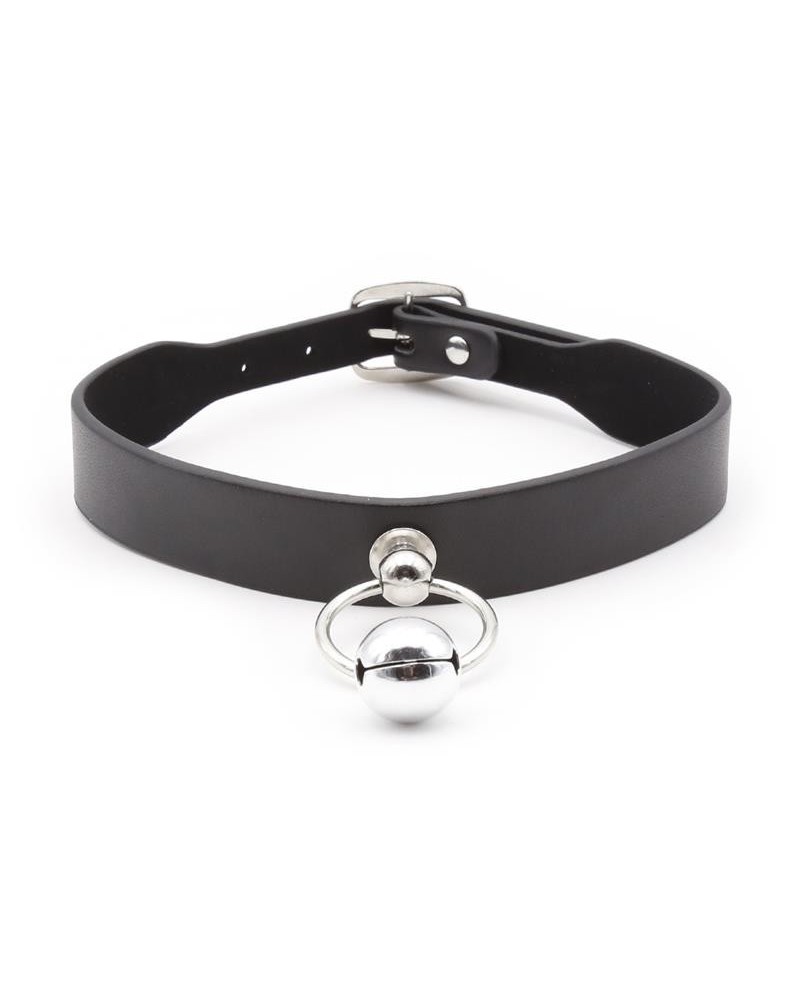 collar with hoop and bell noir