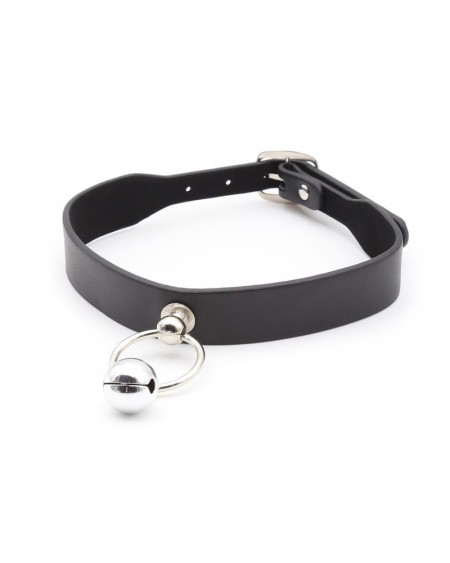 collar with hoop and bell noir