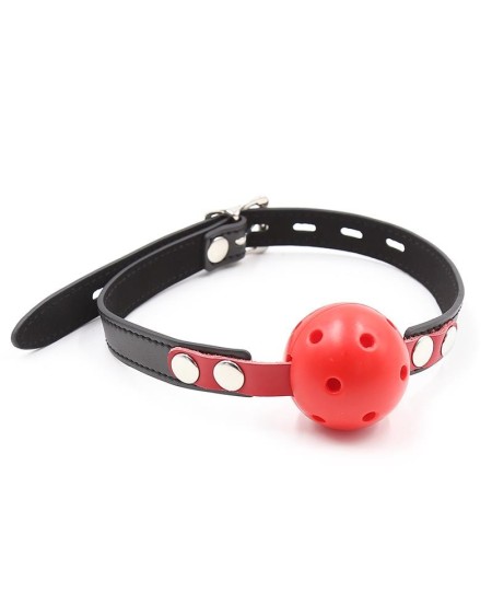 ball gag breathable blackred