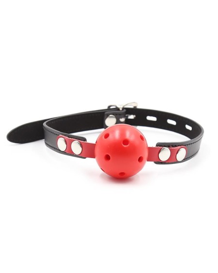 ball gag breathable blackred