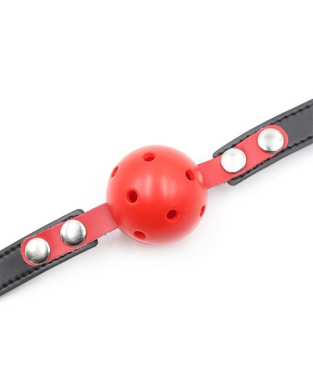 ball gag breathable blackred