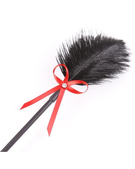feather tickler and paddle 36 cm redblack