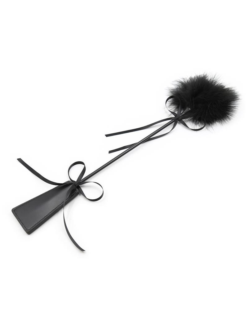 feather tickler and paddle 49 cm noir
