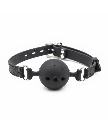 silicone breathable ball gag adjustable 4 cm size s noir