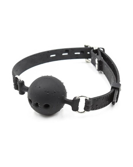 silicone breathable ball gag adjustable 4 cm size s noir