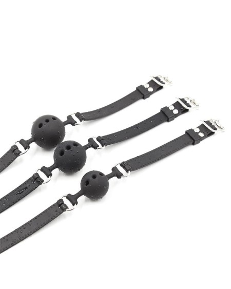 silicone breathable ball gag adjustable 4 cm size s noir