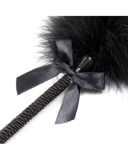 feather tickler with bow 25 cm noir