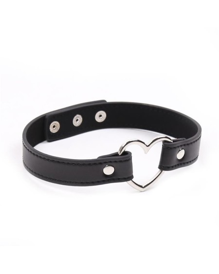 collar with heart shaped hoop adjustable 41,5 cm noir