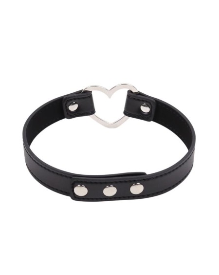 collar with heart shaped hoop adjustable 41,5 cm noir