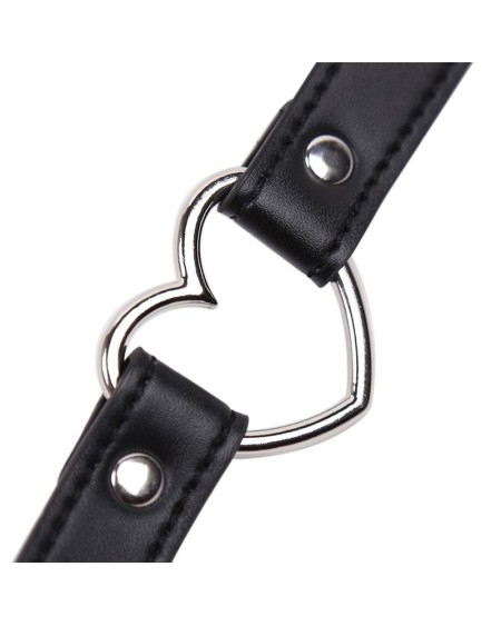 collar with heart shaped hoop adjustable 41,5 cm noir