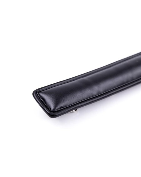 collar with metal leash and pedded interior noir