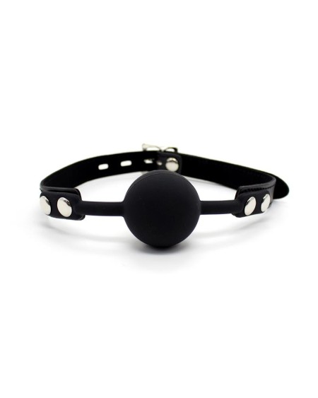 silicona ball gag 4 cm with padlock noir