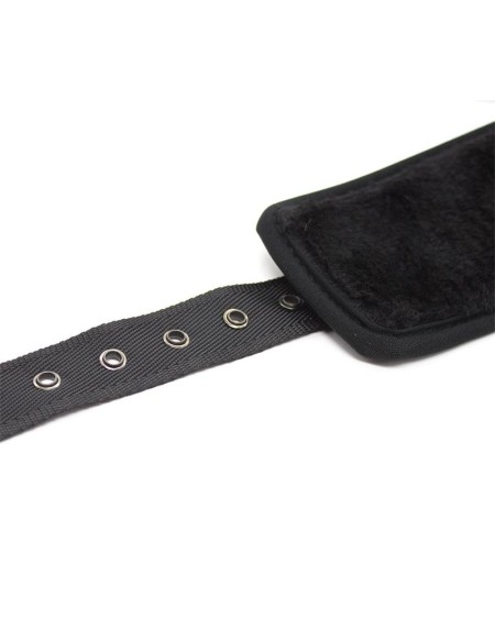 leather handcuffs with grand hoops noir