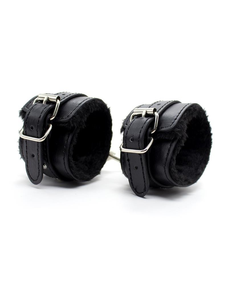 ankle cuffs with noir padded interior 35 cm noir