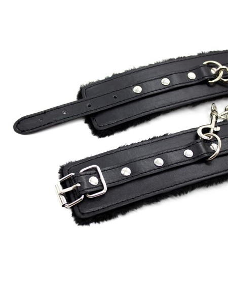 ankle cuffs with noir padded interior 35 cm noir