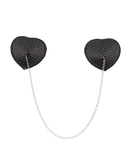 nipple covers with metal chain noir