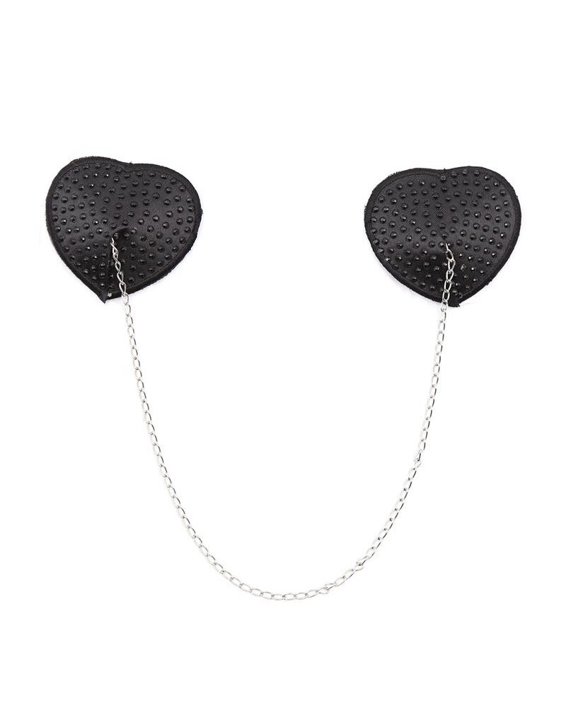 nipple covers with metal chain noir