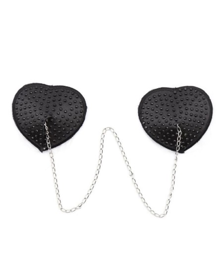 nipple covers with metal chain noir