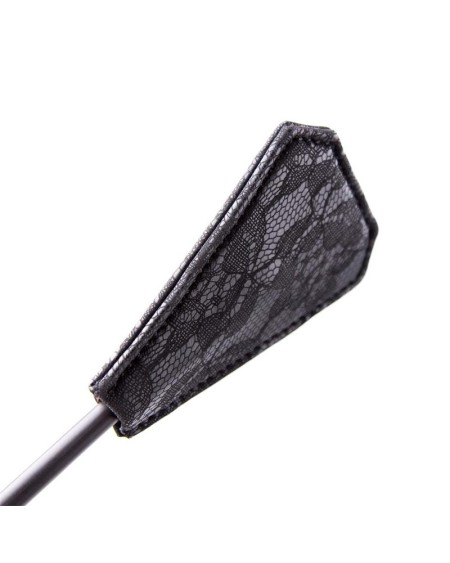 feather tickler and paddle with lace 2 in 1 56 cm noir