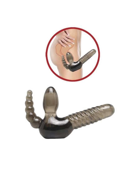 strapless strap-on with anal stimulator