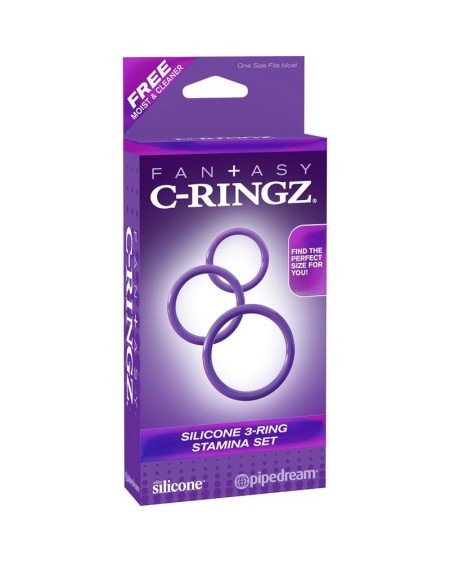 fantasy c-ringz silicone 3-ring stamina set violet