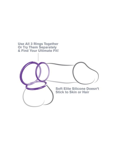 fantasy c-ringz silicone 3-ring stamina set violet