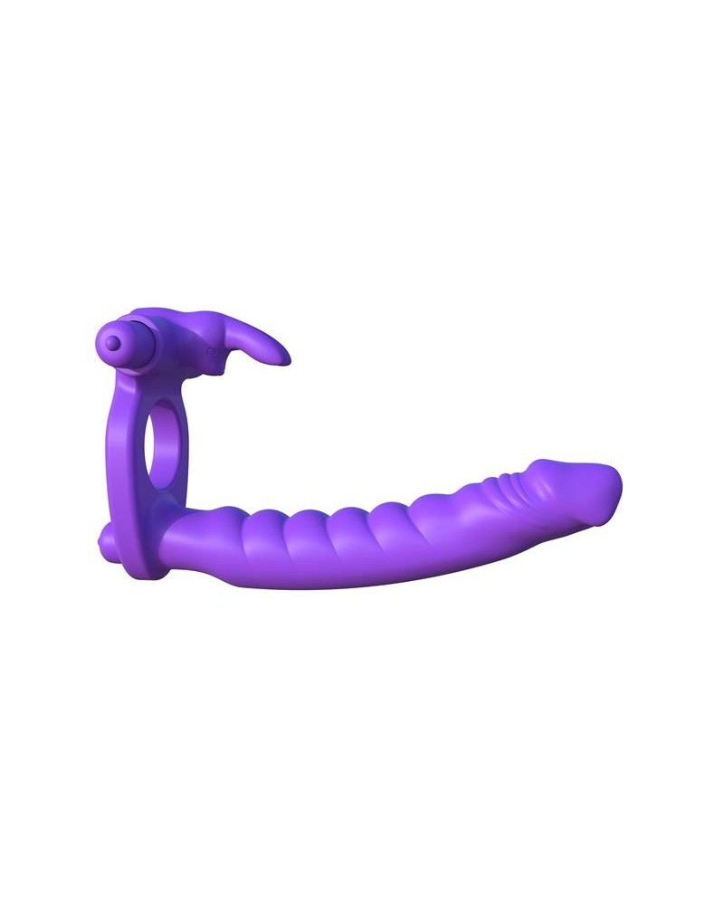 fantasy c-ringz silicone double penetrator rabbit violet
