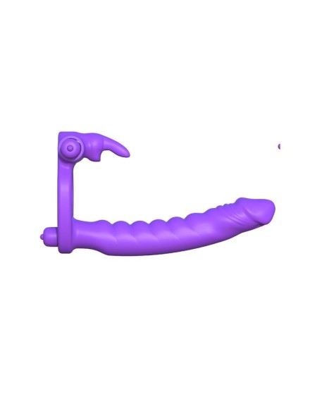 fantasy c-ringz silicone double penetrator rabbit violet