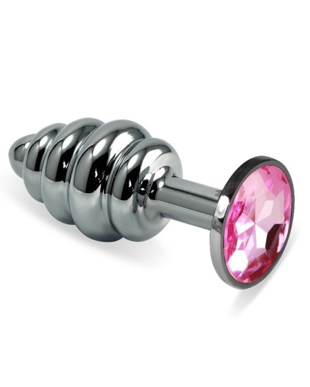 spiral butt plug rosebud with rose jewel