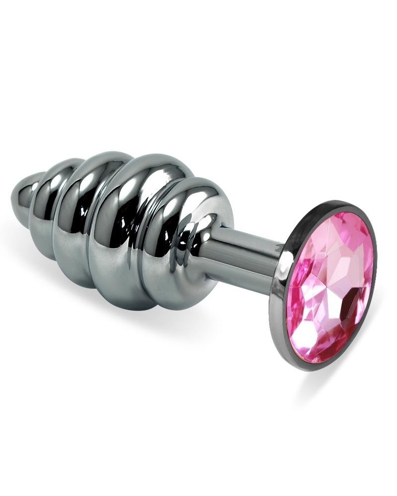 spiral butt plug rosebud with rose jewel